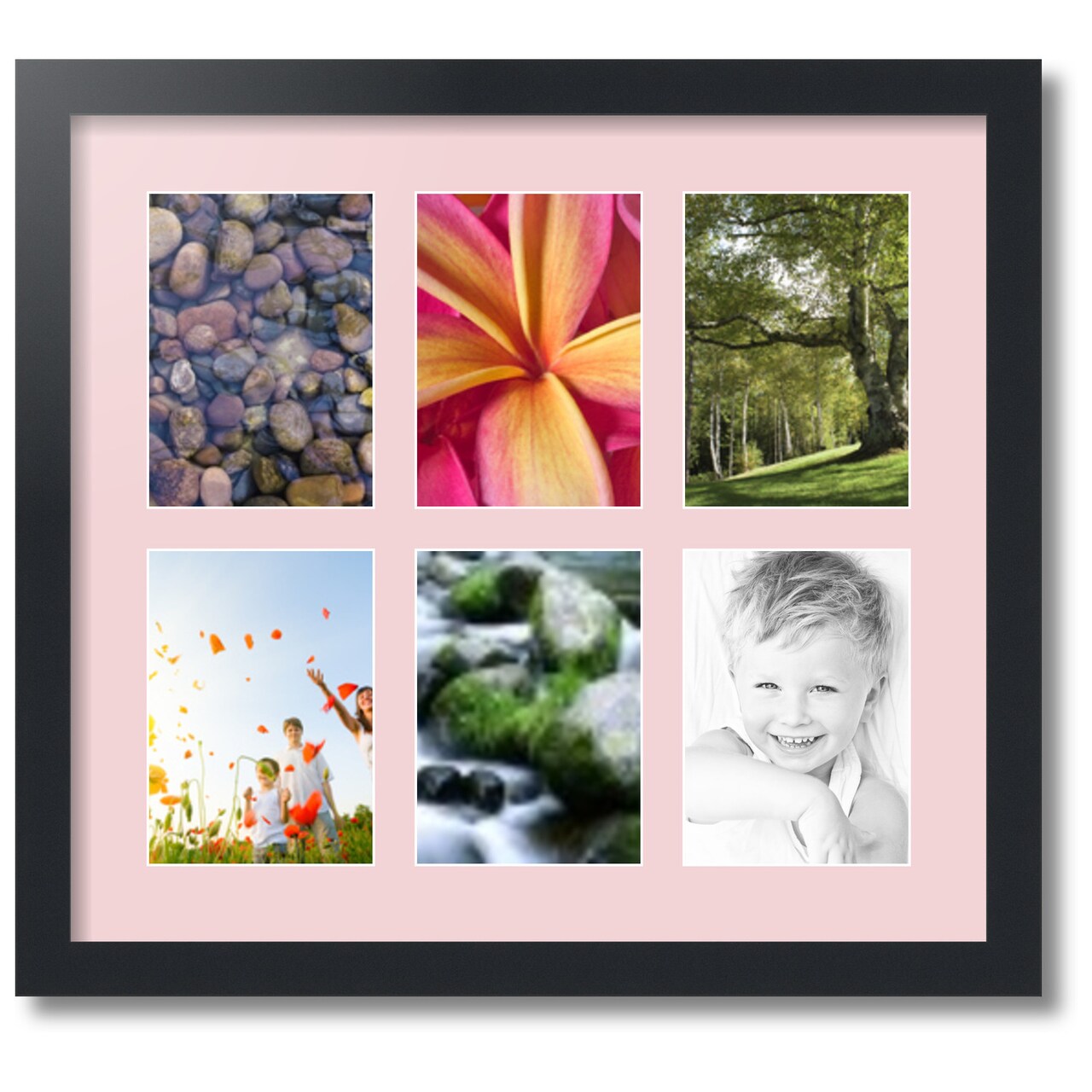 ArtToFrames Collage Photo Picture Frame with 6 - 5x7 inch Openings, Framed in Black with Over 62 Mat Color Options and Plexi Glass (CSM-3926-2041)